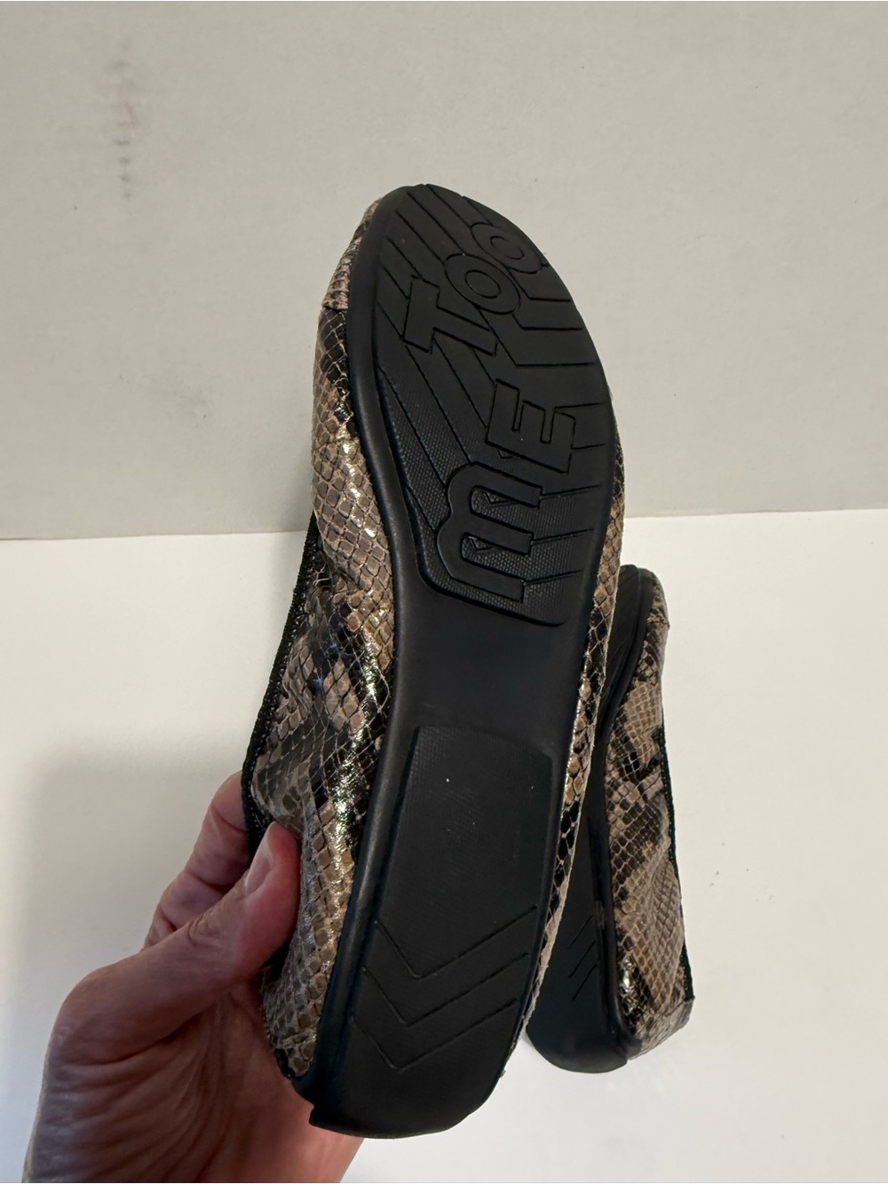 Me Too black beige snake print ballet flats bow comfort ladies 9 M - Picture 5 of 6